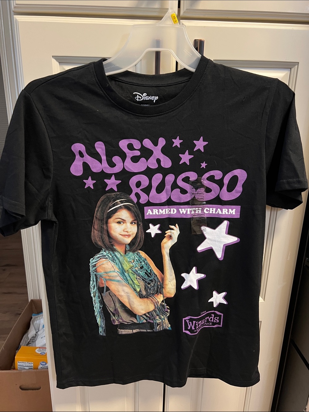 #AA Disney Black Alex Russo Graphic Tee with Purple Print Medium